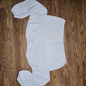 Altar'd State Cream Sweater with puff sleeves size XS